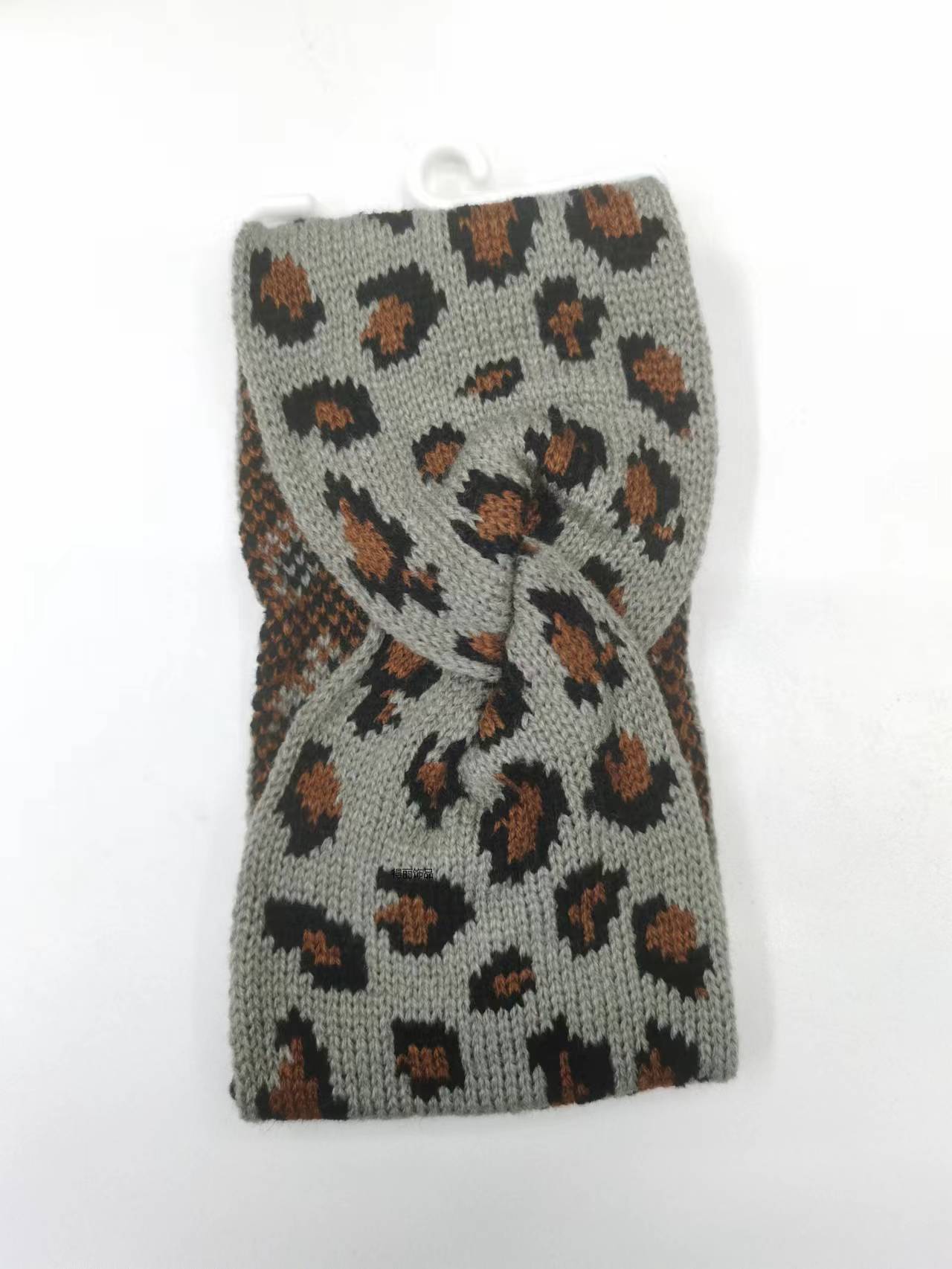 百搭毛线发带纯色头带运动发带头套发带手工抅花制造发带发箍豹纹发带针织毛线晴纶纱详情6