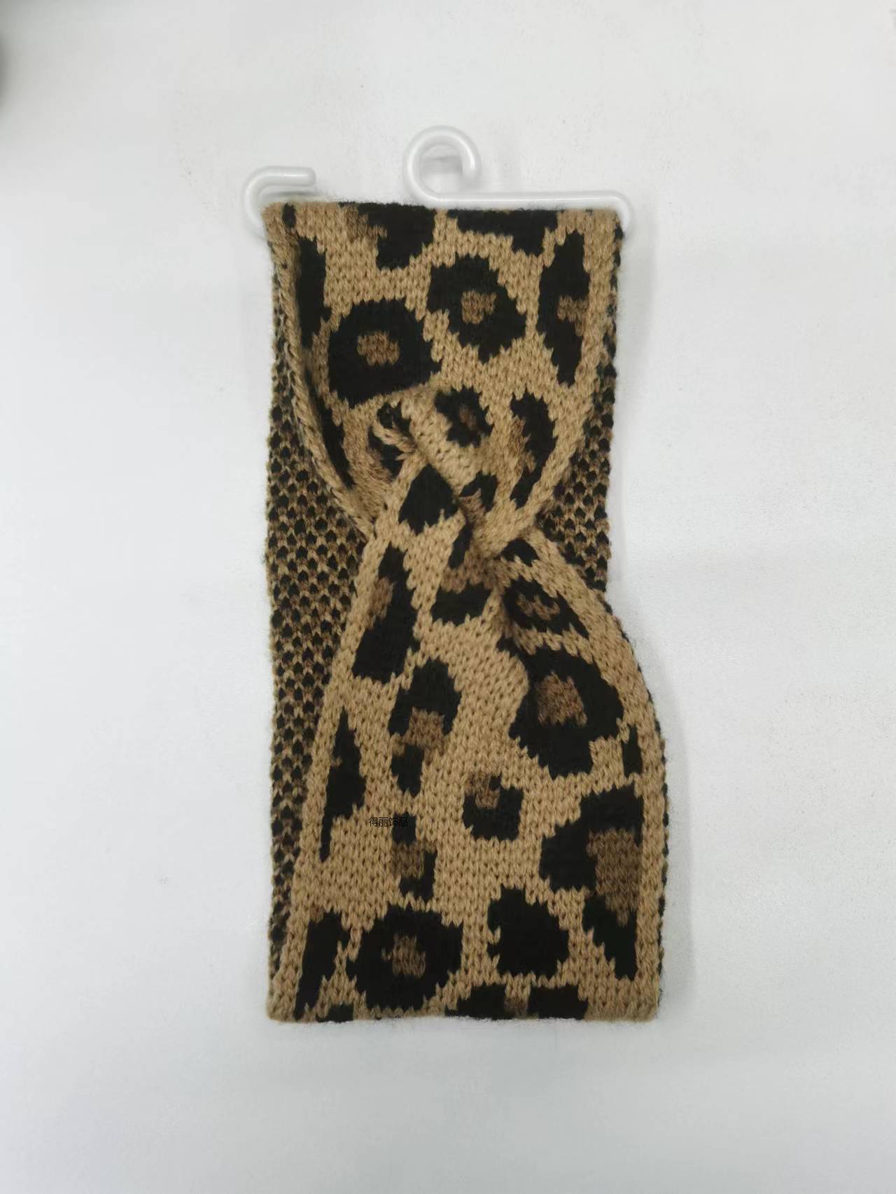 百搭毛线发带纯色头带运动发带头套发带手工抅花制造发带发箍豹纹发带针织毛线晴纶纱详情5