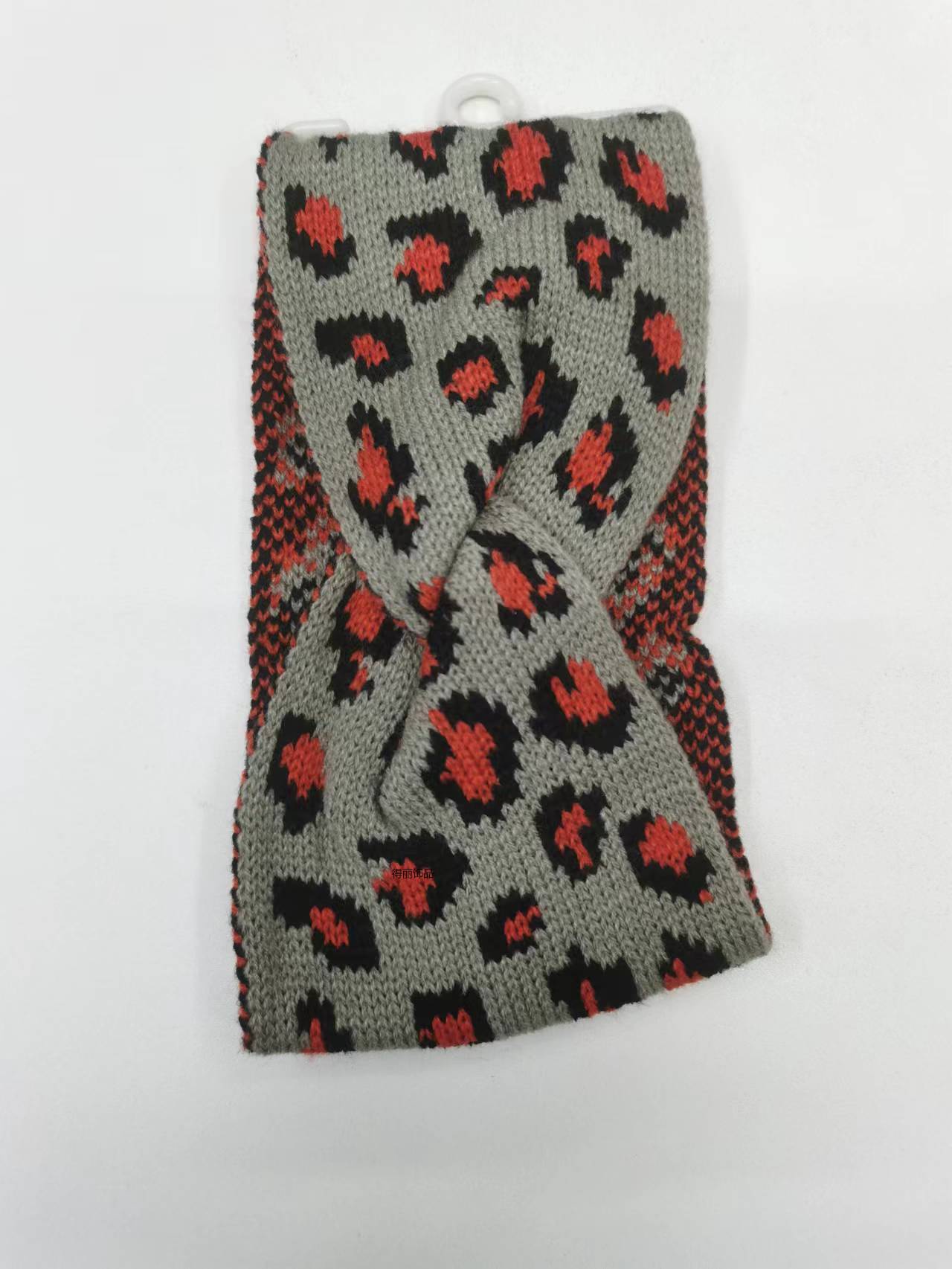 百搭毛线发带纯色头带运动发带头套发带手工抅花制造发带发箍豹纹发带针织毛线晴纶纱详情3