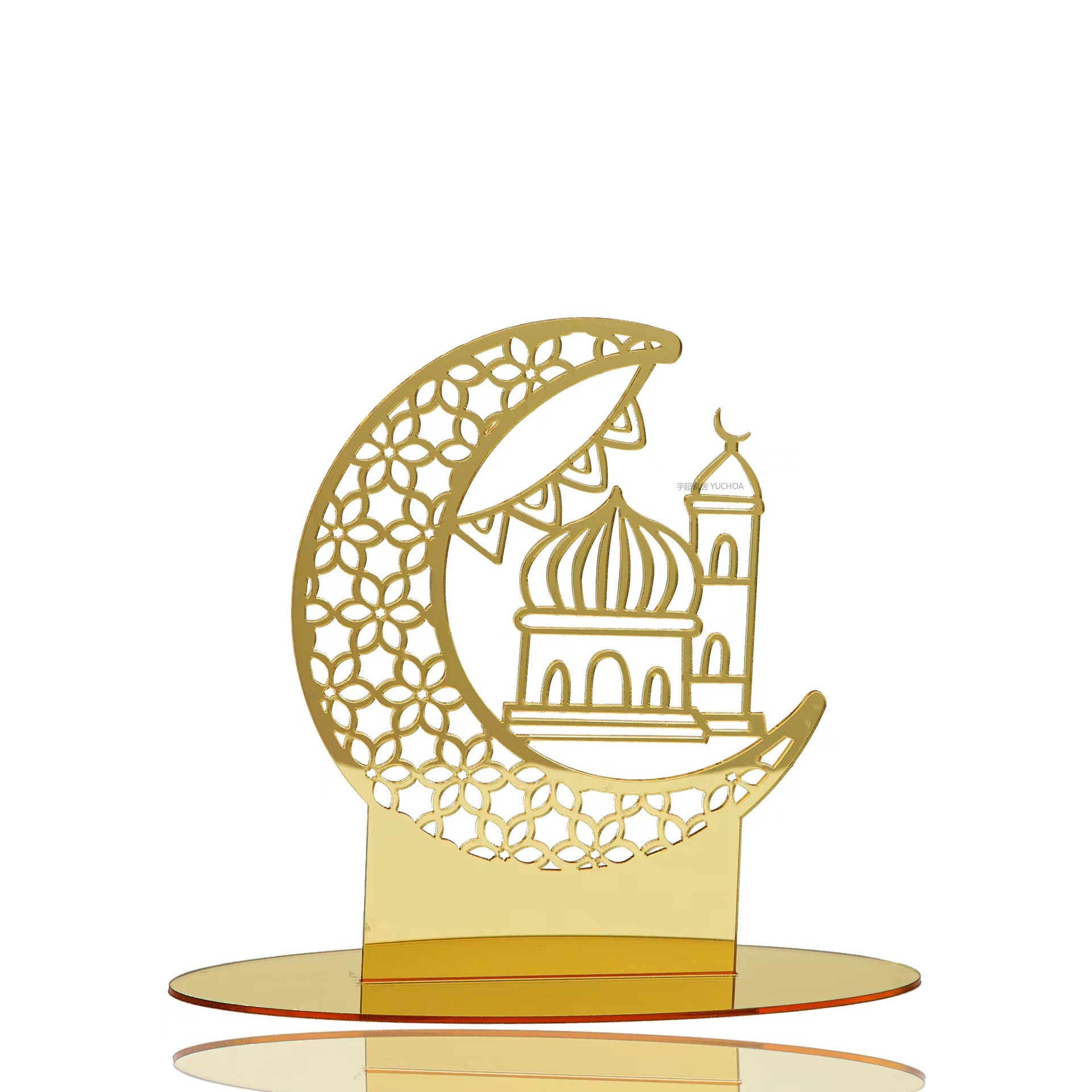 亚马逊爆款 DIY 穆斯林摆台 亚克力工艺品摆件创意家居 古尔邦装饰 自带背胶 可自粘详情9