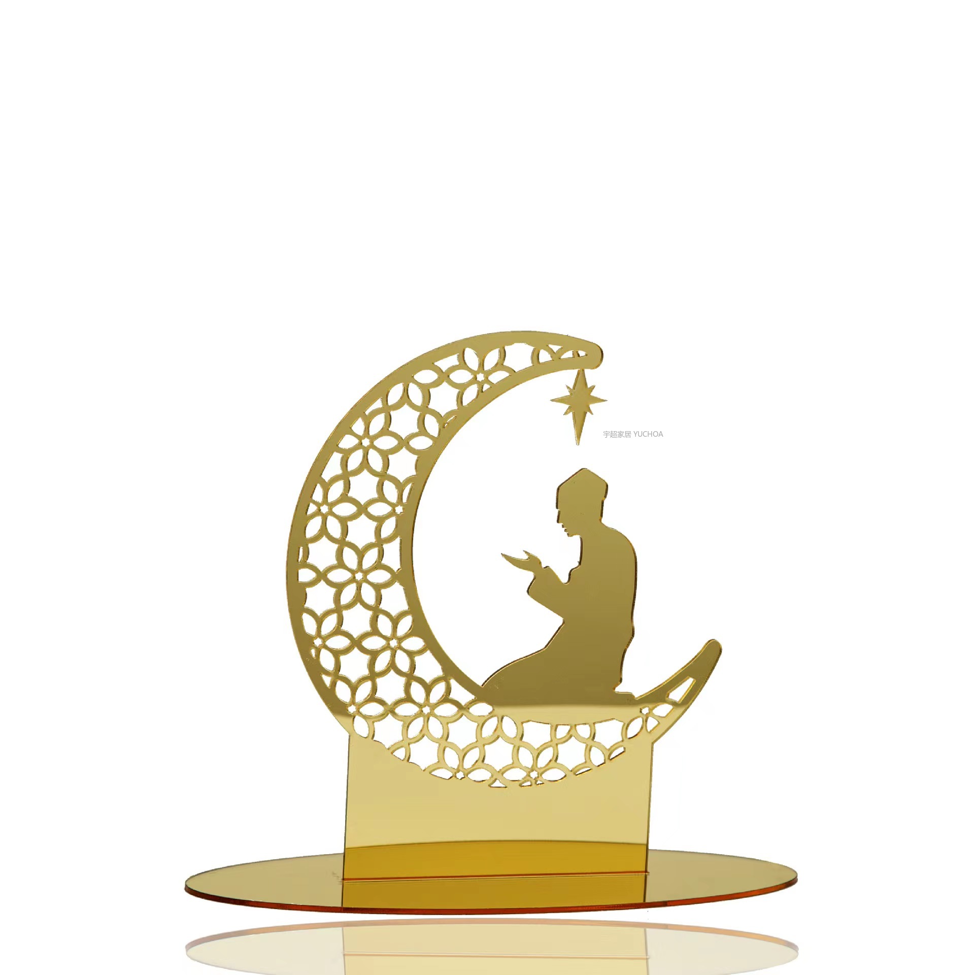 亚马逊爆款 DIY 穆斯林摆台 亚克力工艺品摆件创意家居 古尔邦装饰 自带背胶 可自粘详情10