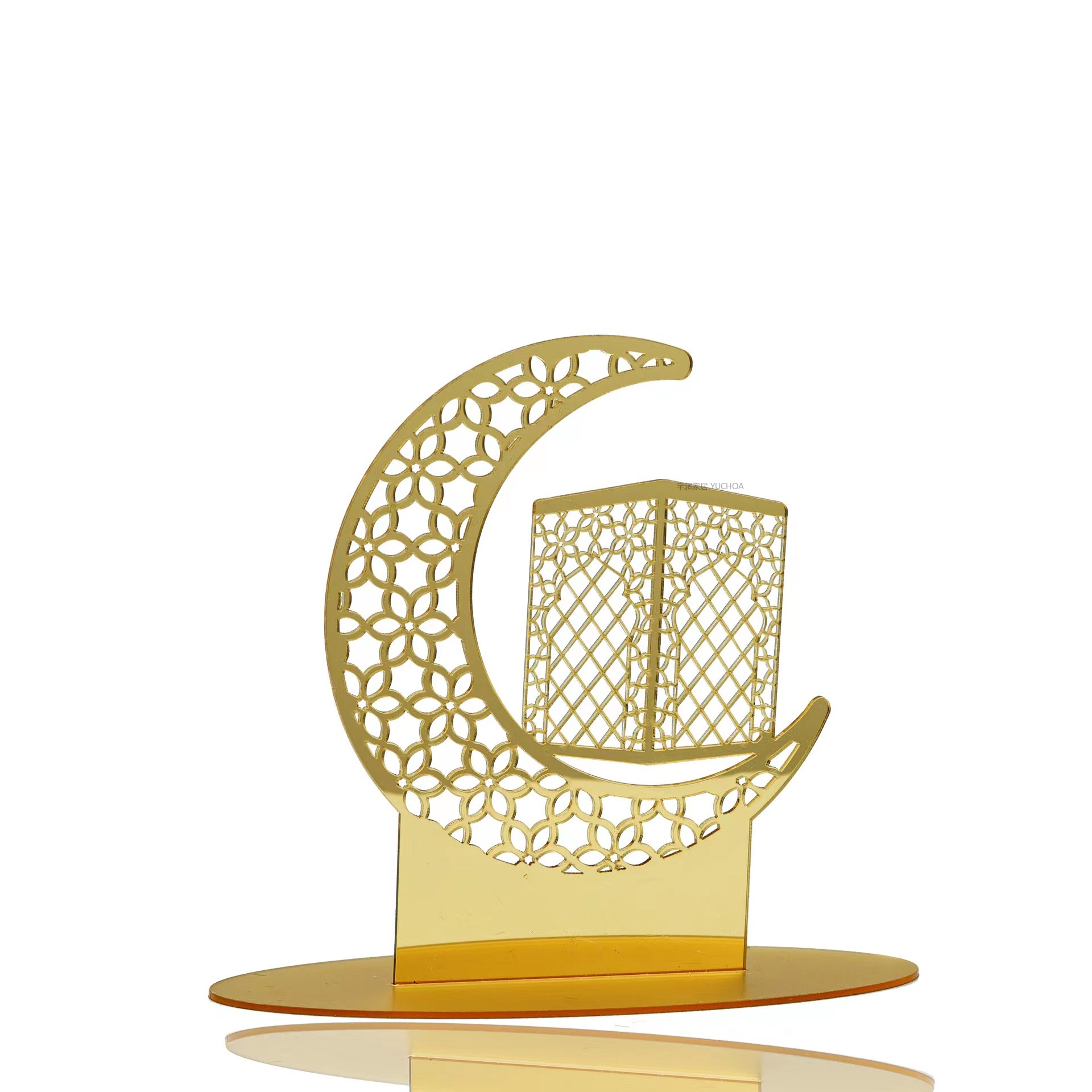 亚马逊爆款 DIY 穆斯林摆台 亚克力工艺品摆件创意家居 古尔邦装饰 自带背胶 可自粘详情2