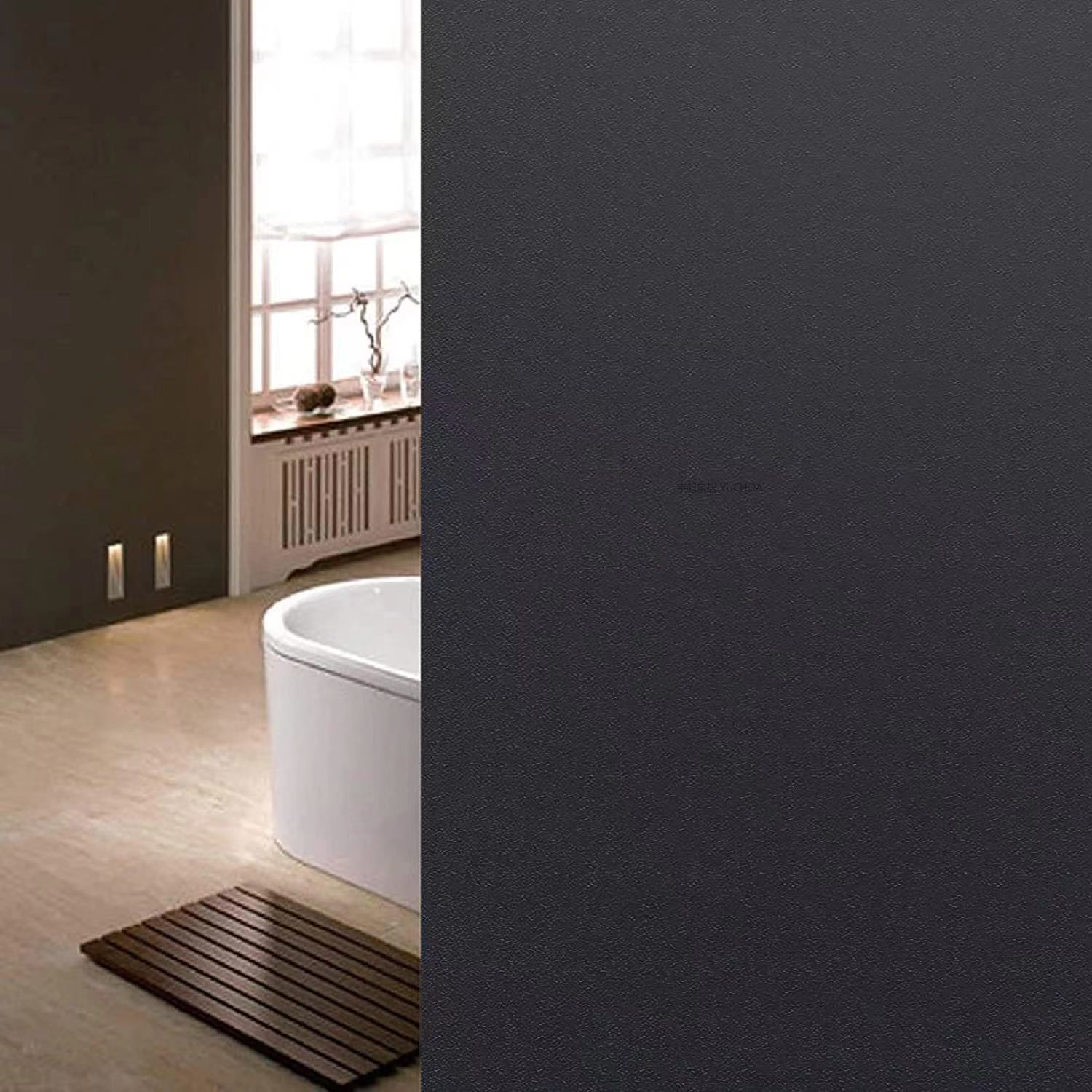 磨砂静电窗户贴膜 免胶隐私玻璃贴 透光不透明 卫生间 办公室静电膜玻璃贴 纯磨砂  白磨砂 黑磨砂 45CM*2M详情15