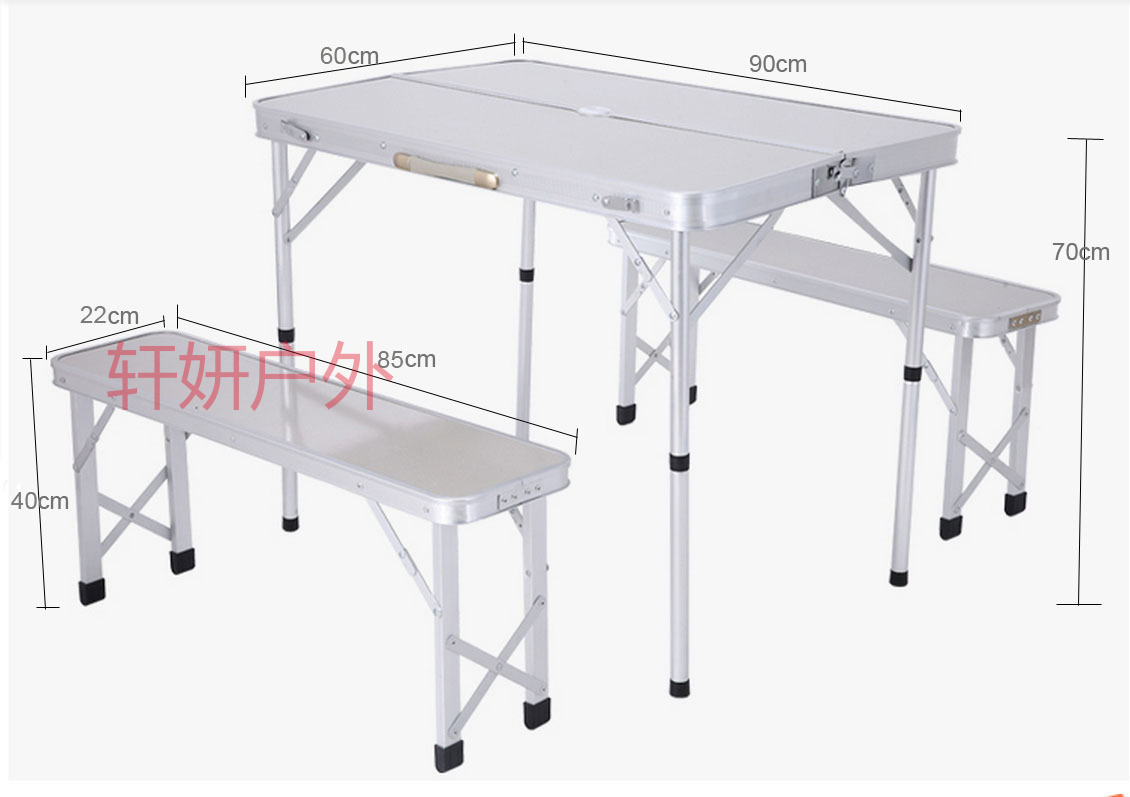 户外折叠桌椅90×60cm分体桌椅 摆摊桌子便携式家用简易餐桌椅 培训桌广告桌 野营桌椅详情4