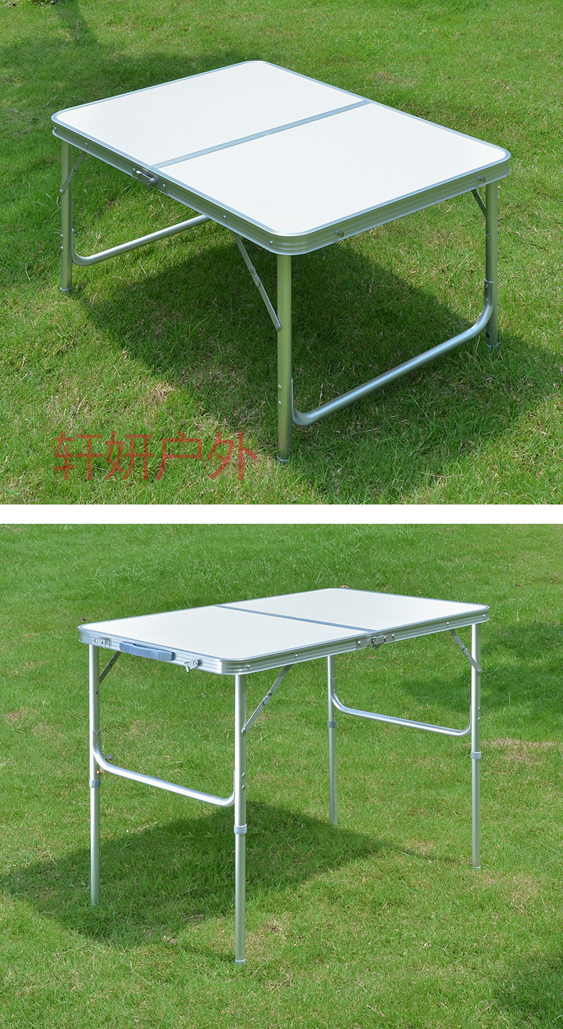 户外折叠桌椅60*90cm 夜市摆摊地推 折叠桌子简易折叠餐桌椅 烧烤桌宣传广告桌 铝合金桌子户外野营桌椅套装详情7