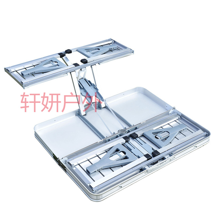 户外折叠桌 烧烤桌 铝合金野餐桌 便携式连体桌折叠桌椅 野营桌 桌椅详情11