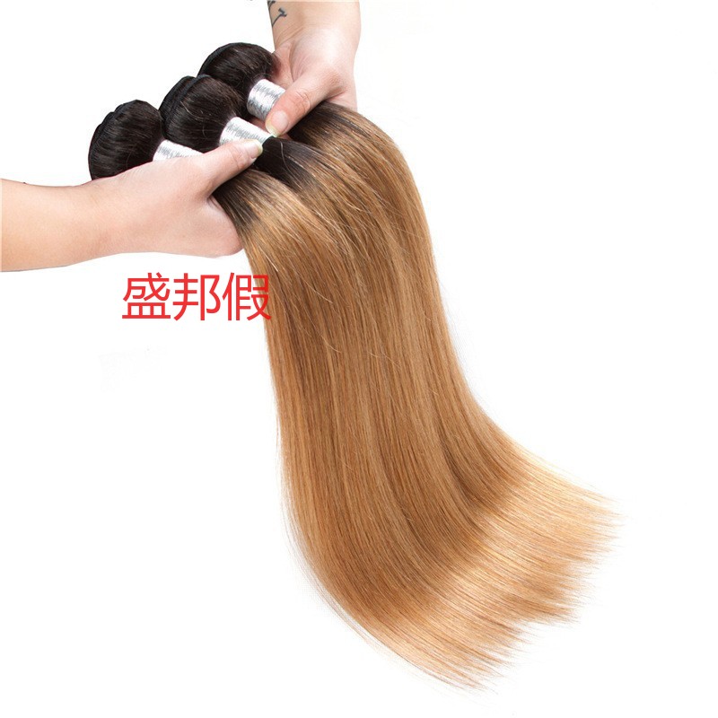 1b/27巴西真人假发发帘 渐变色T色ombre straight hair直发发条详情1