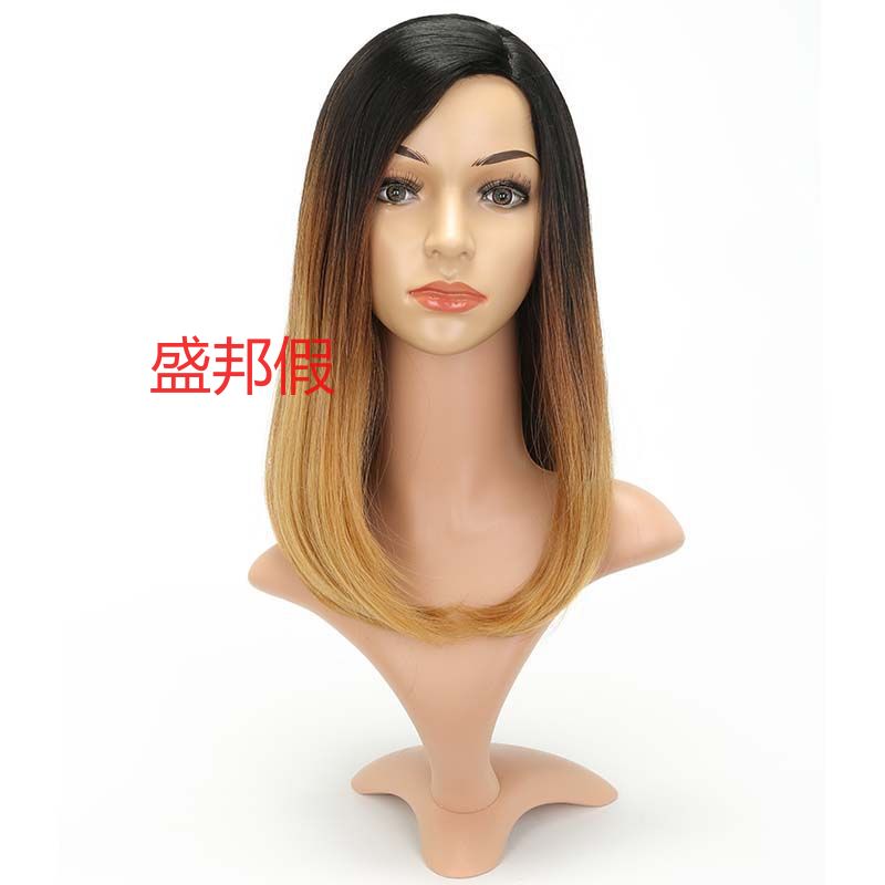 假发工厂头套女 欧美 长直发内扣T色染色 跨境热卖 假发头套详情1