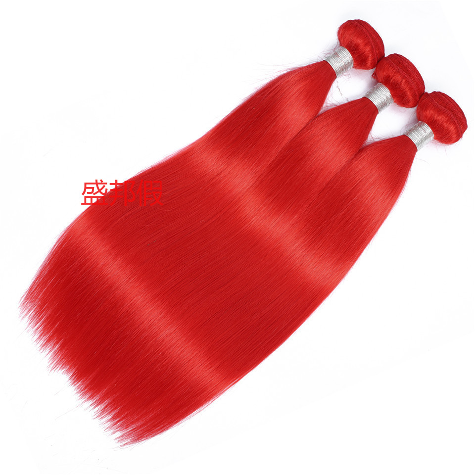 European and American wigs, pure pink, pure purple, pure blue real human hair curtains pic 1