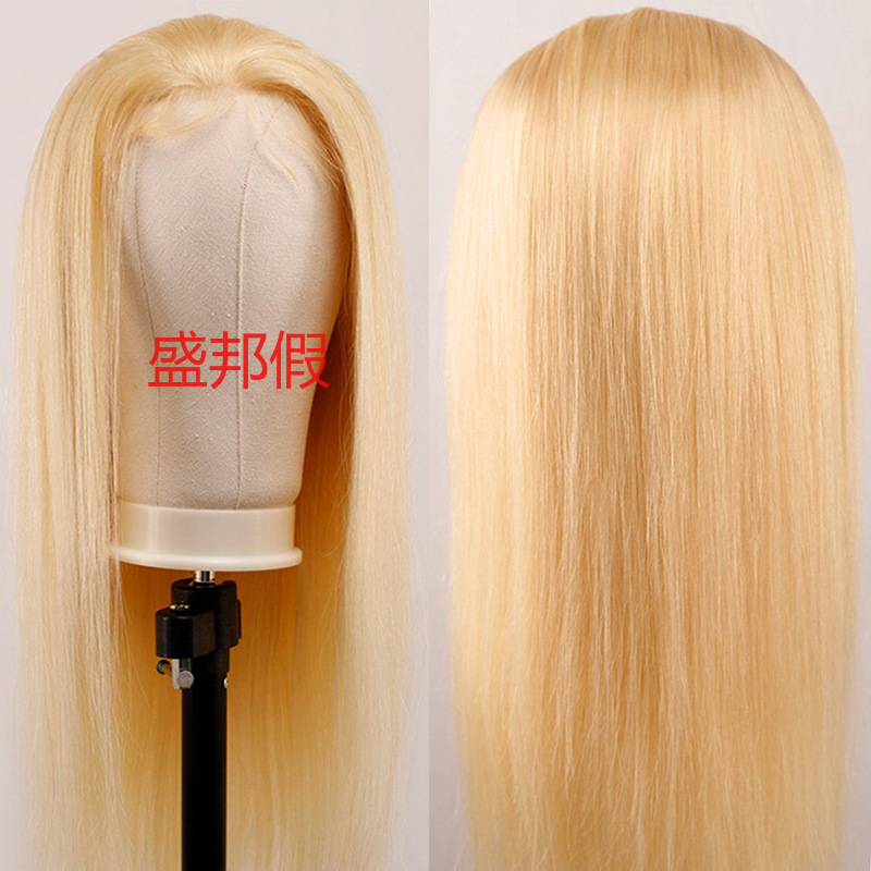 613#头套欧美假发 13*4 human hair wig 真人发前头蕾丝头套详情2