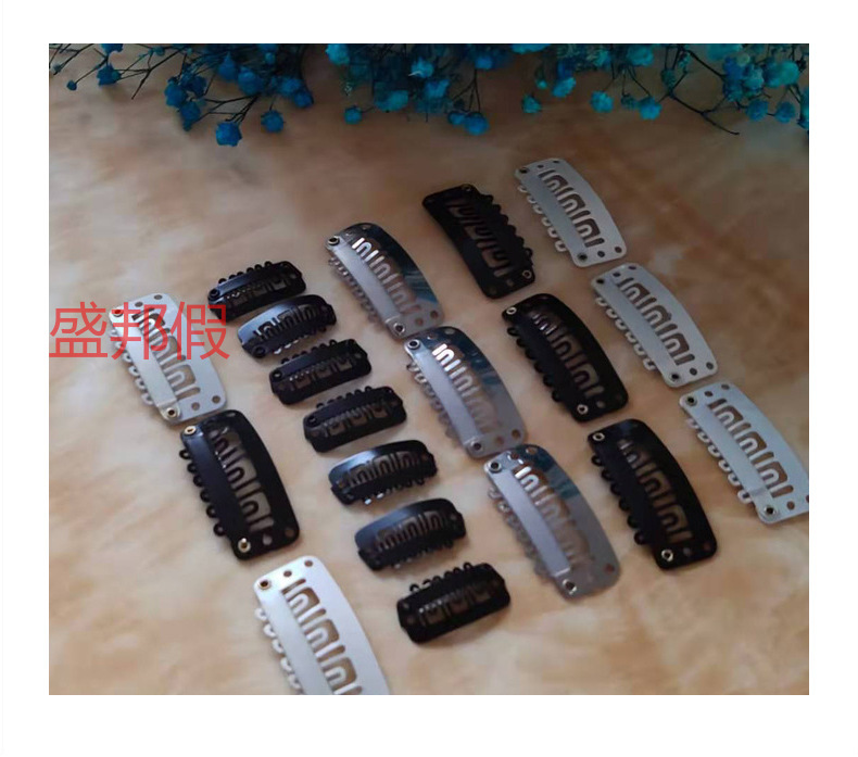 DIY carbon steel 3.2CM nine-tooth anti-rust wig, BB clip, water drop pet clip, direct sales hair extension pic 4
