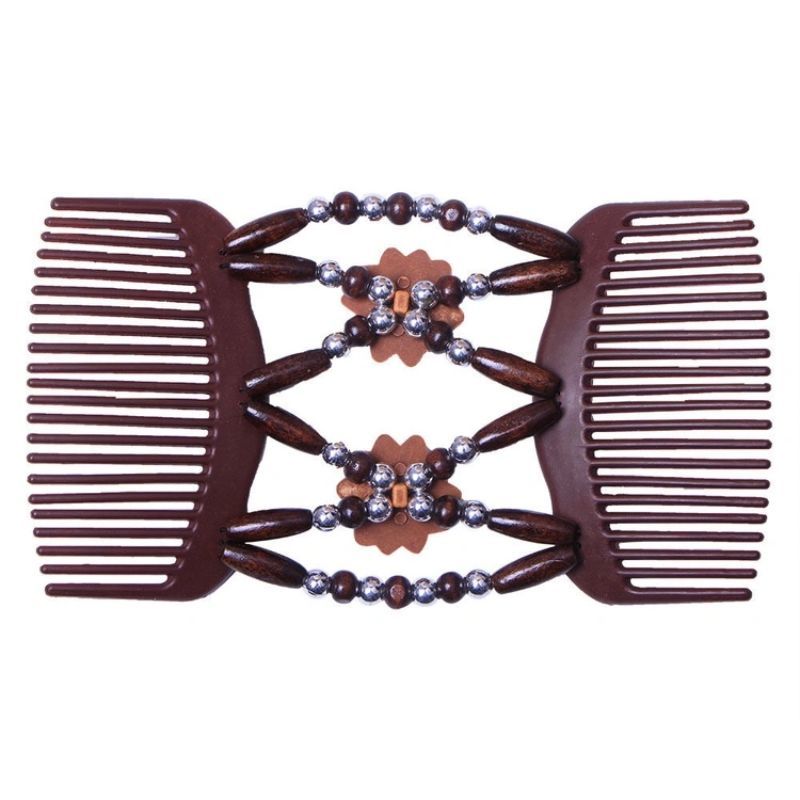 FLY1885韩版 百变发梳头饰钢丝盘发器 串珠魔术发梳造型梳批发详情6