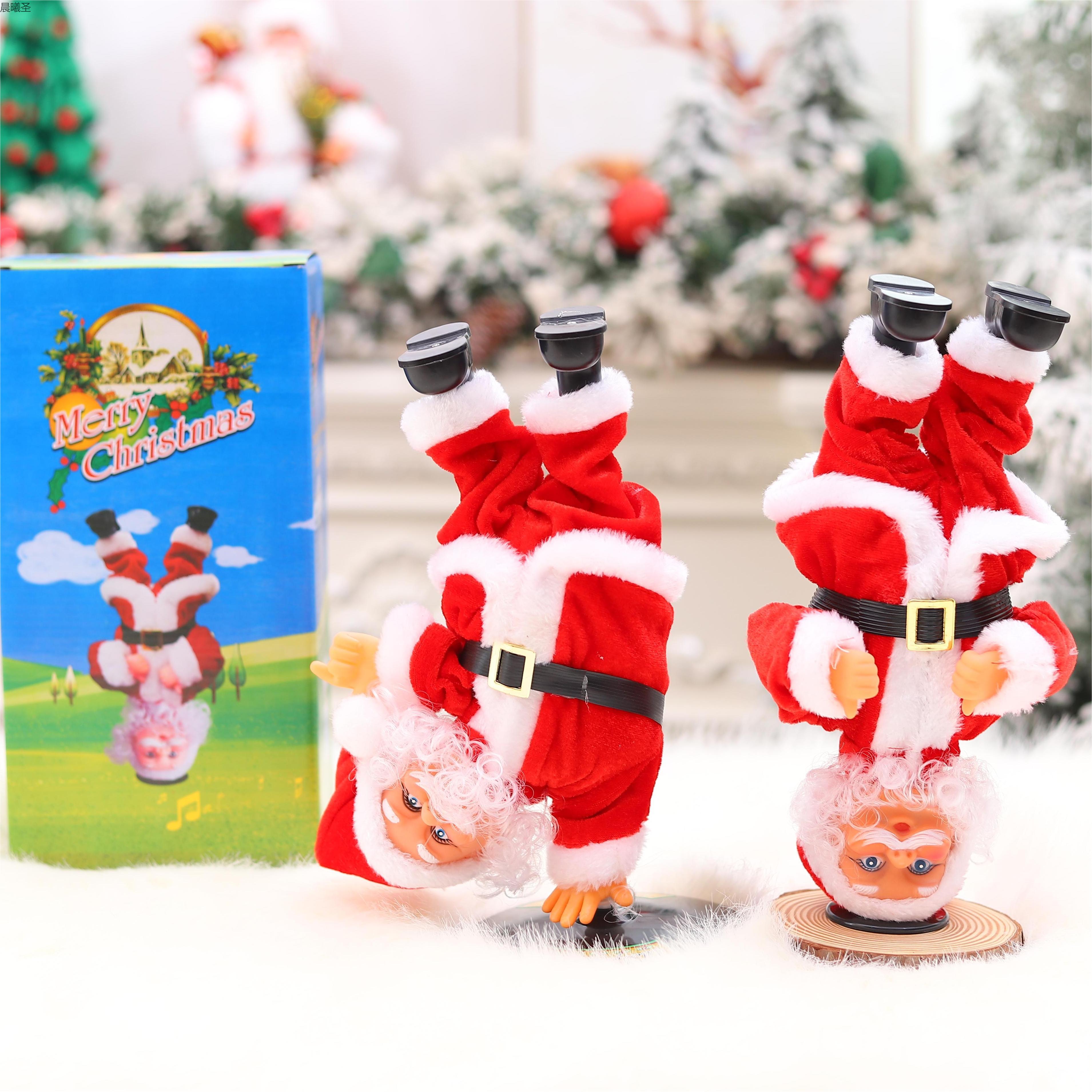 New Christmas decorations, electric upside-down street dance Santa Claus dolls, Christmas creative children's toy ornaments Specification image