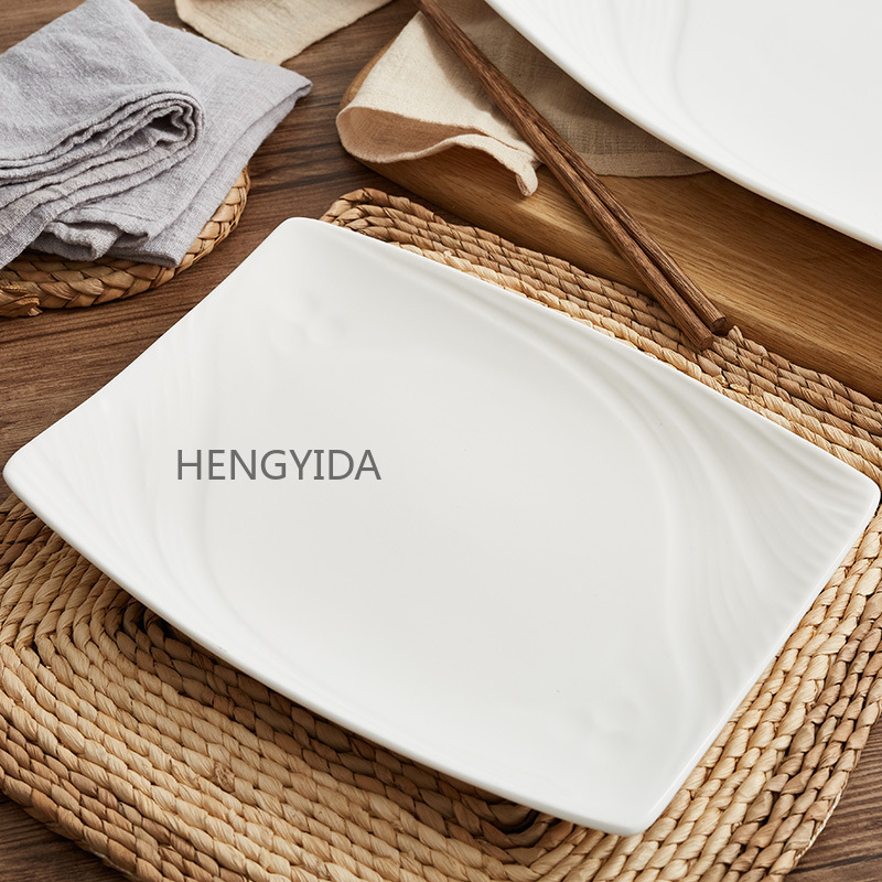 The hotel features a magnesium-reinforced porcelain rectangular fresh fruit plate, a high-white ceramic dish inventory, a heart plate, a sushi plate, and Japanese fish pic 5