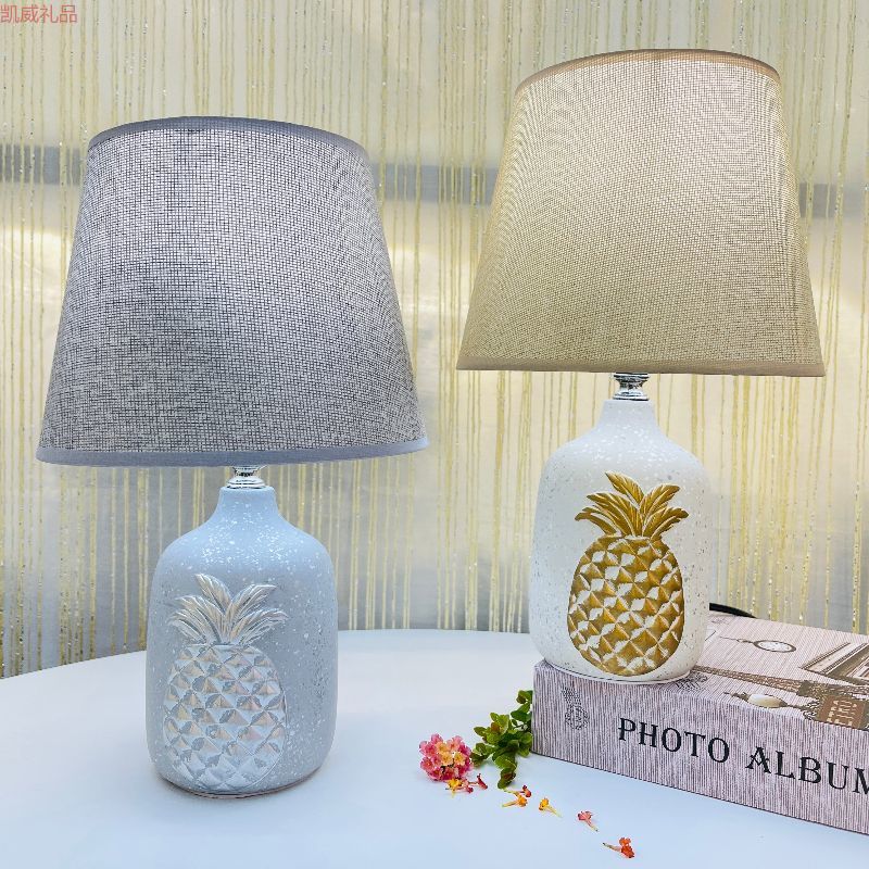 新款陶瓷床头台灯 学习宿舍学生卧室简约现代桌灯 工艺品陶瓷台灯 凯威礼品KW19042