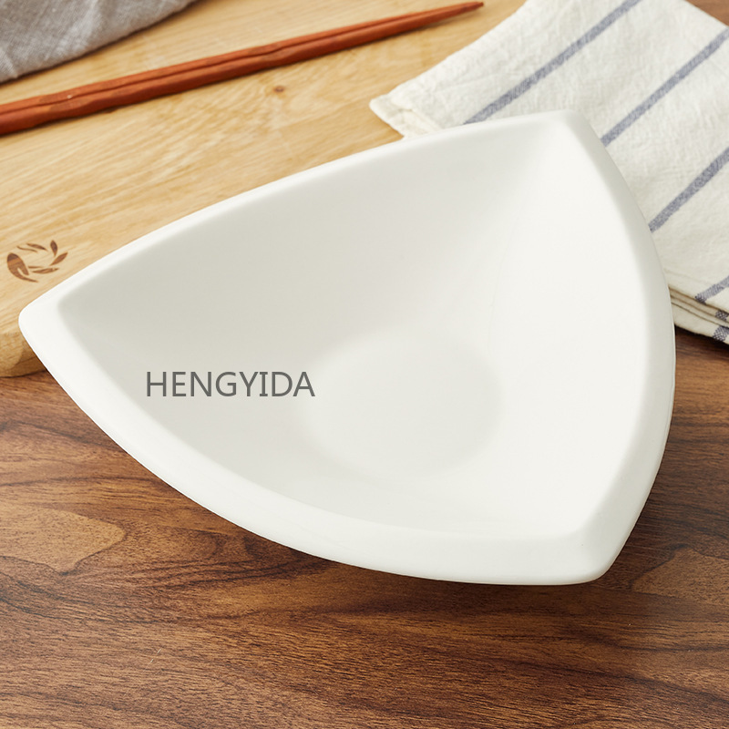 Hotel tableware: ceramic bowls, plates, triangular edge bowls pic 5
