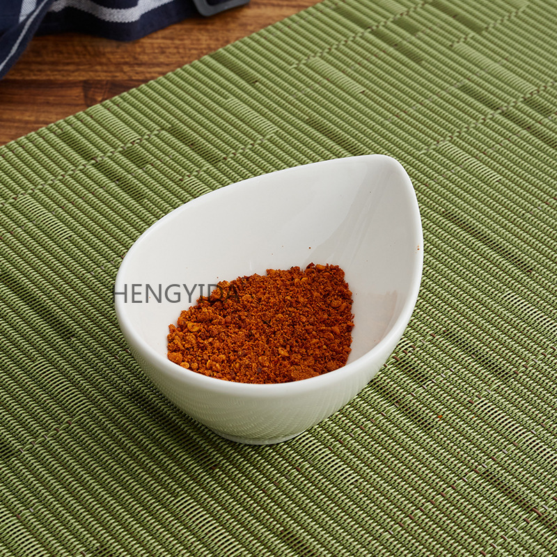 Caviar spoon, ceramic water drop bowl, 4-inch square upturned bowl, small seasoning bowl, dipping sauce bowls and plates, hotel supplies tableware pic 5