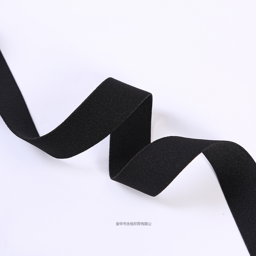 2.5CM-5.0CM black in-stock imitation nylon elastic band shuttleless double-sided fleece pants belt details Picture