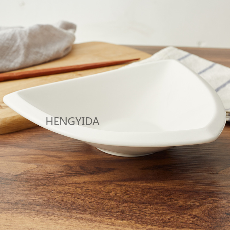 Hotel tableware: ceramic bowls, plates, triangular edge bowls pic 3