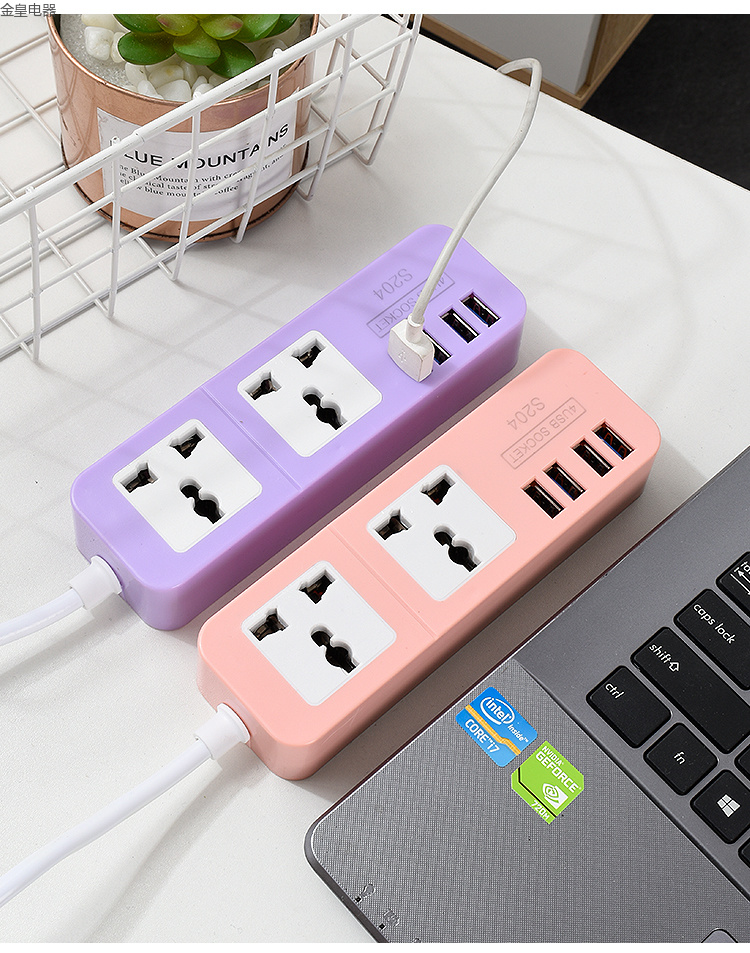 跨境电商 马来西亚 插排 南美洲墨西哥 菲律宾 外贸出口 OEM定制 S204 USB 彩盒 装 SOCKET 插板详情7