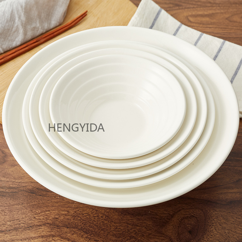 Japanese ramen bowl, ceramic bamboo hat bowl, large soup noodle bowl, white porcelain bowl, thickened large-mouth bowl, double-line horn pic 5