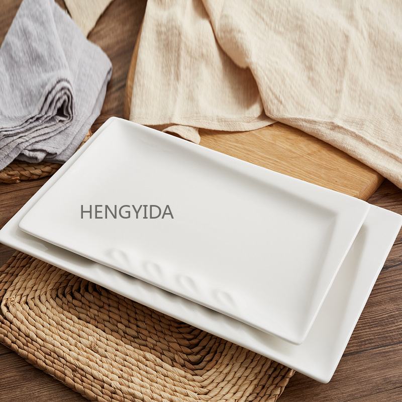 日用陶瓷餐具西餐盘碗碟盘套装长方光芒盘子点心盘详情3