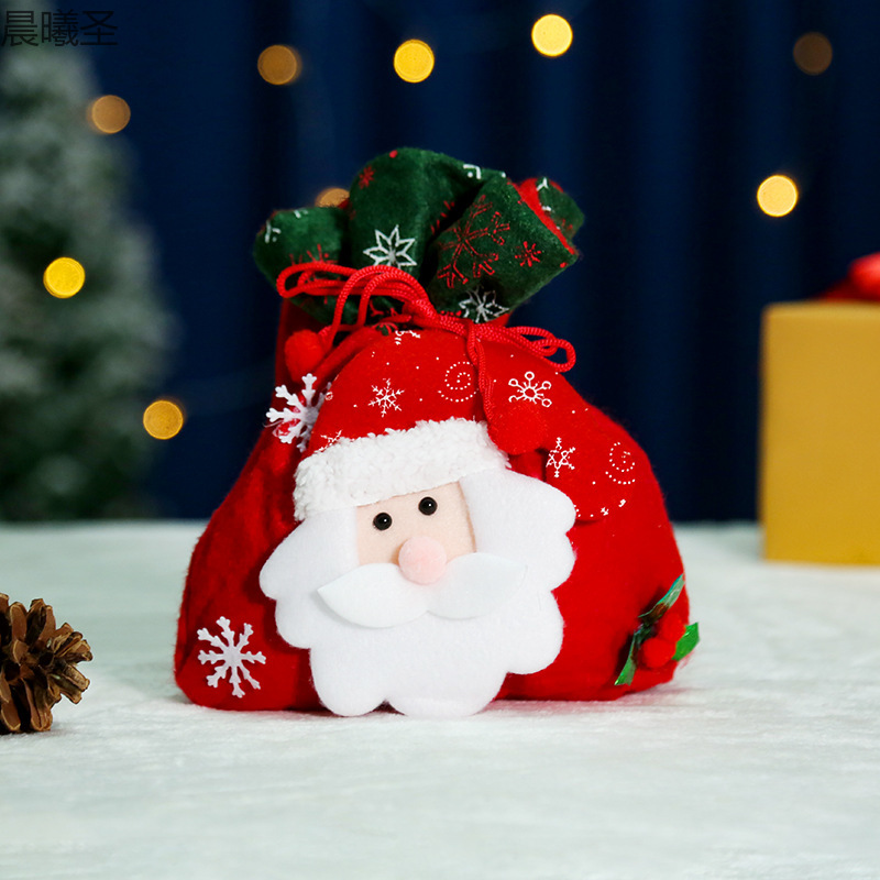 Bolsas de regalo de navidad bolsas de manzana colgantes bolsas de caramelo para niños bolsas de regalo de tamaño pequeño de dibujos animados accesorios regalos de navidad Specification image