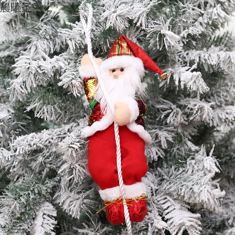 New Christmas decorations, climbing ropes, Santa Claus, Christmas scene toys, hanging decorations, gifts, Christmas decorations