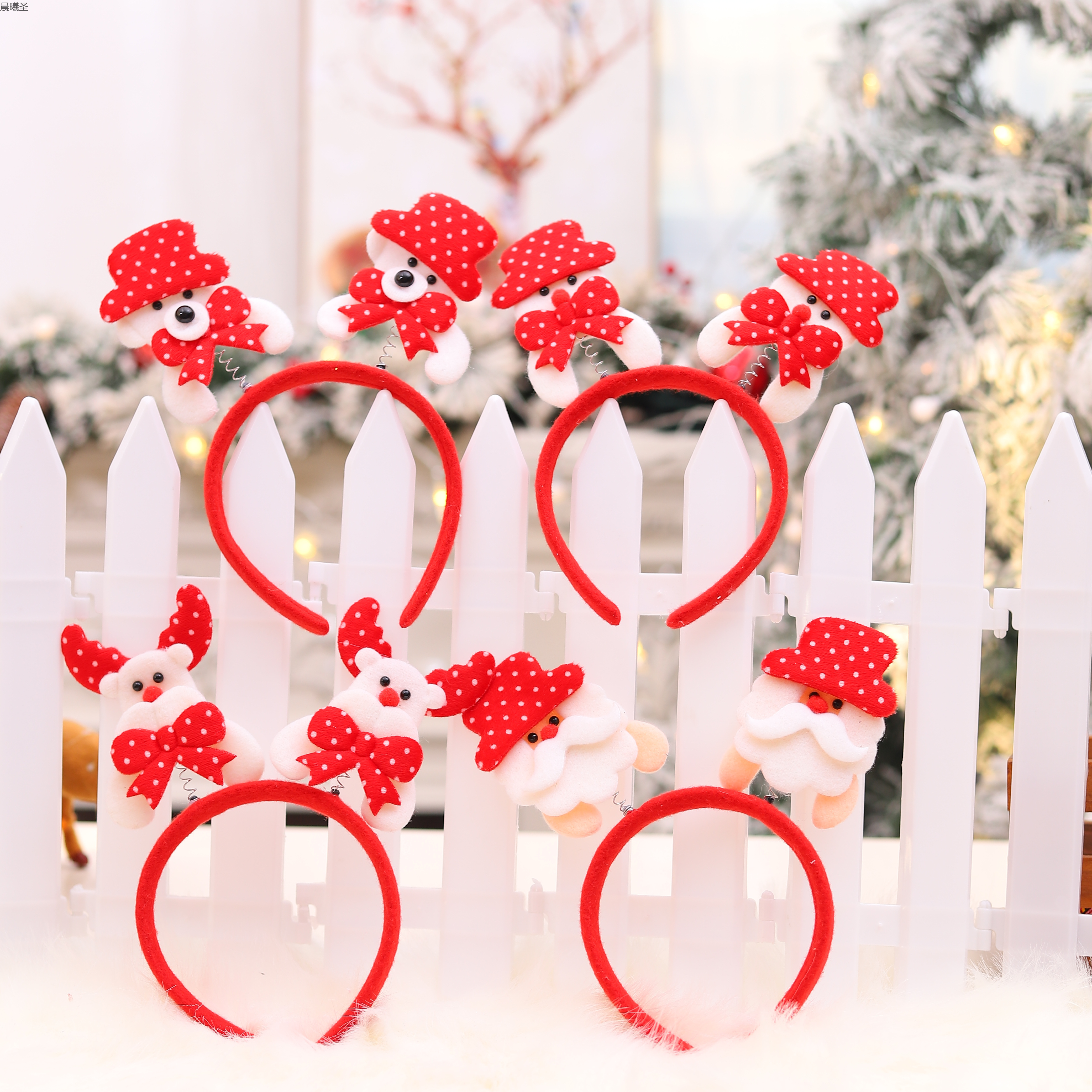 圣诞节用品鹿角发箍麋鹿头箍头饰圣诞装饰品带灯鹿角发卡头扣装饰