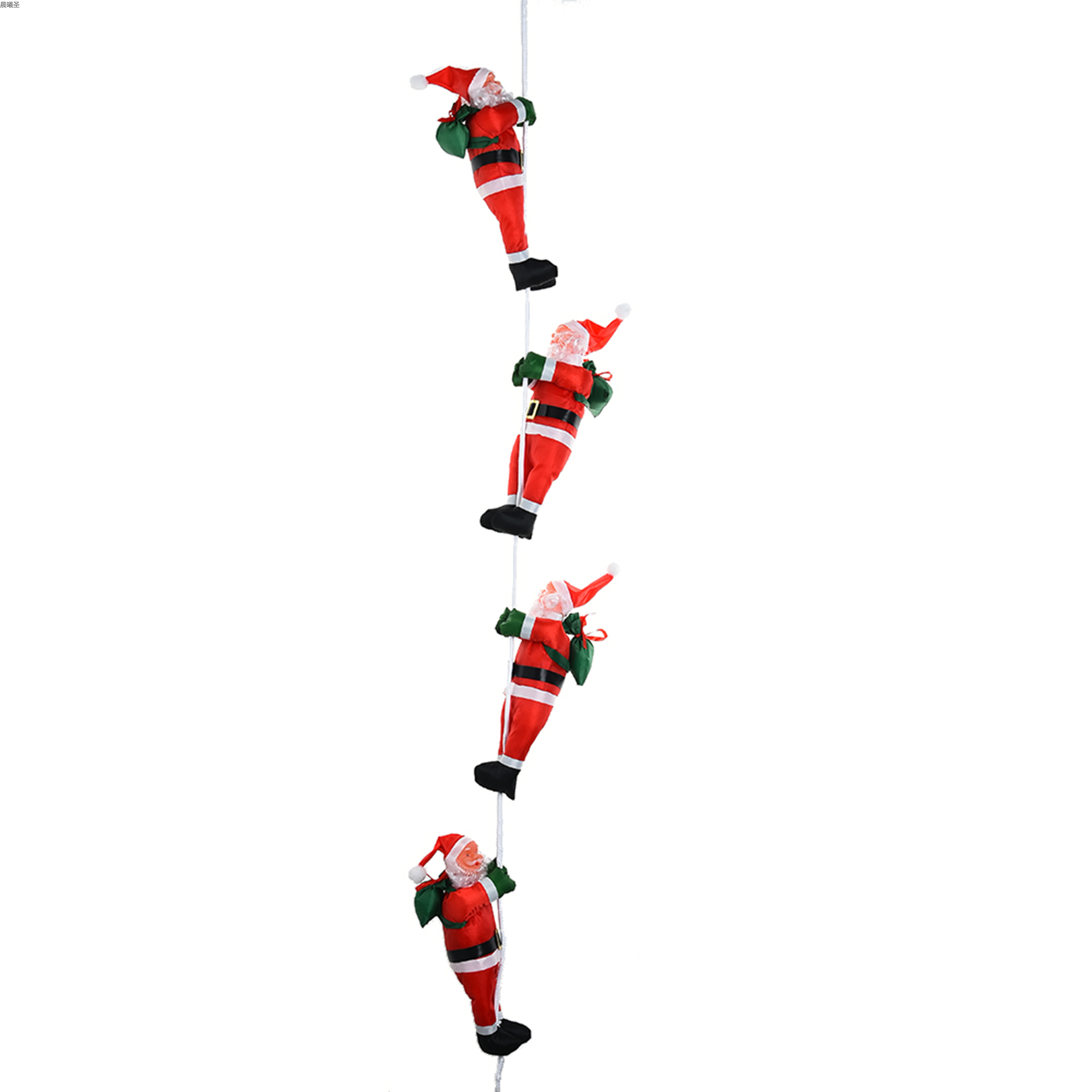 Christmas scene decoration, climbing rope, Santa Claus, Christmas pendant, Santa Claus decoration, wholesale climbing rope, Santa Claus, 25cm two-person rope Item Picture
