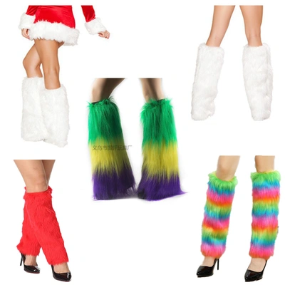 Christmas Carnival plush leg cover foot cover imitation fur fur boot cover thumbnail
