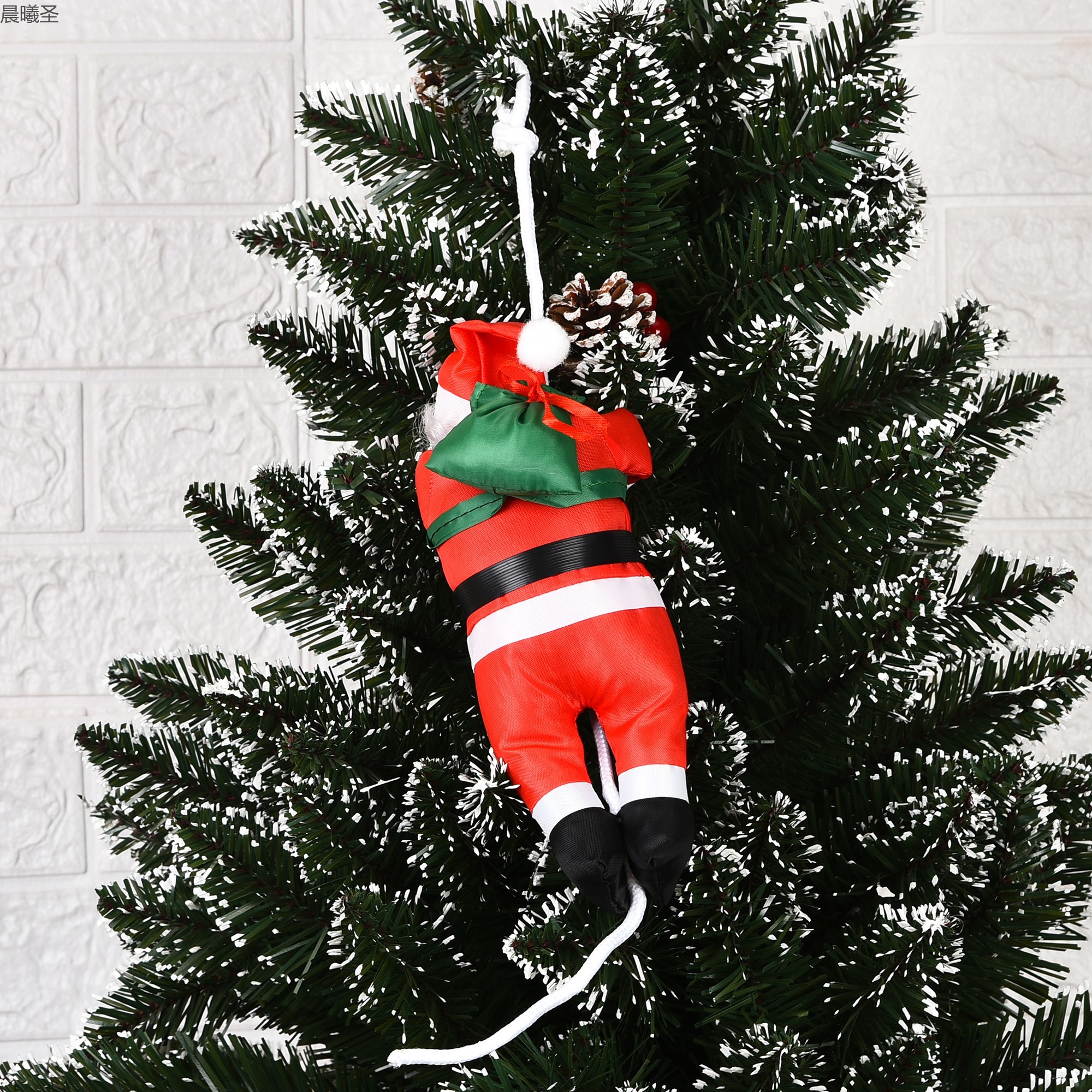 Christmas scene decoration, climbing rope, Santa Claus, Christmas pendant, Santa Claus decoration, wholesale climbing rope, Santa Claus, 25cm single person rope