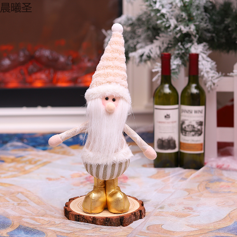 Christmas decorative items: Golden Santa Claus doll display window, Christmas decorative dolls, Christmas reindeer, Christmas gifts Application Scenario