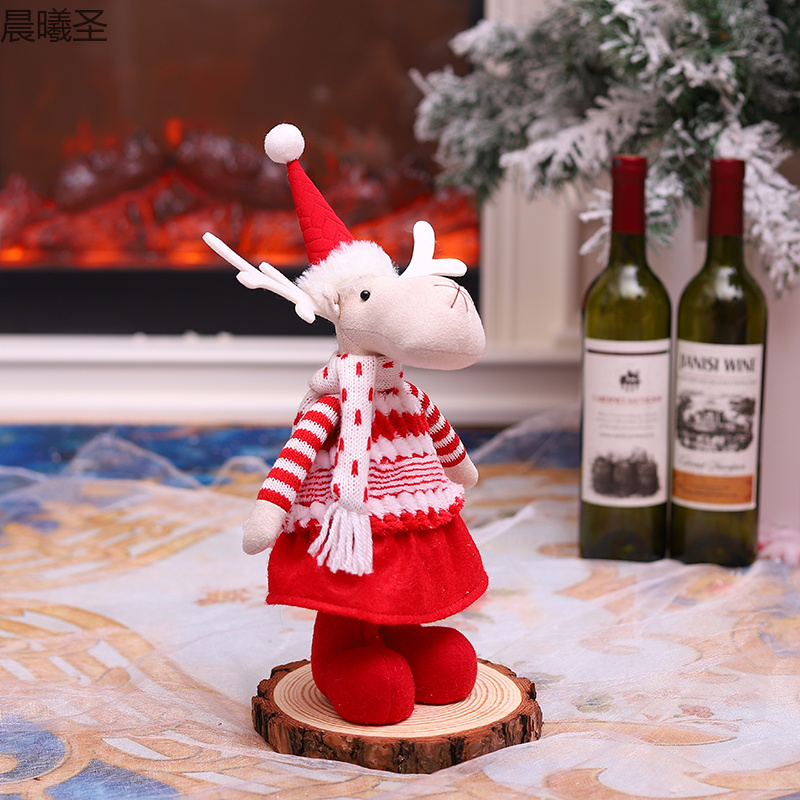 Christmas decoration items: Red Santa Claus figurine window, Christmas decoration dolls, Christmas reindeer, Christmas gifts Application Scenario