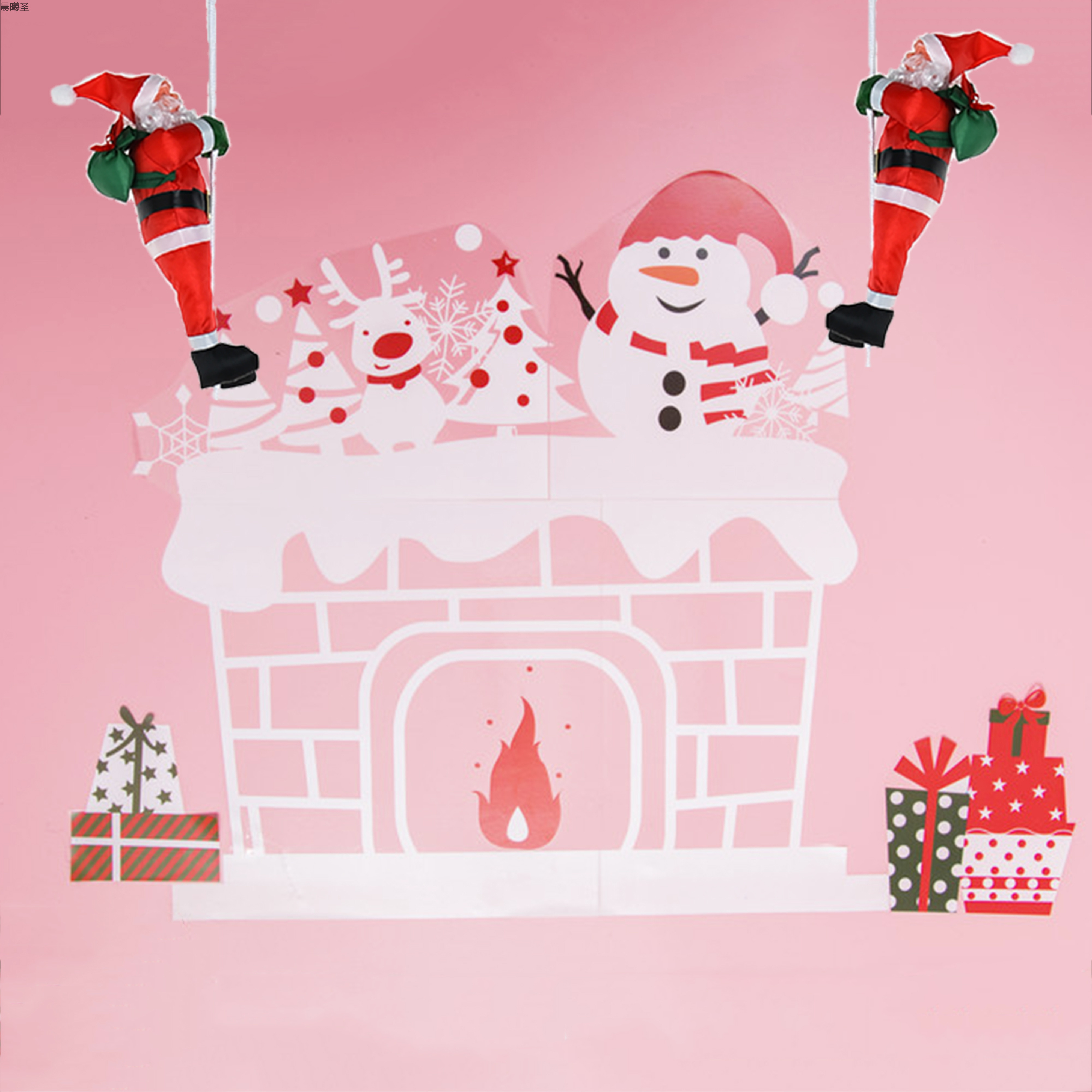 Christmas scene decoration, climbing rope, Santa Claus, Christmas pendant, Christmas decoration, wholesale of Santa Claus, climbing rope, Santa Claus, 30cm single person rope