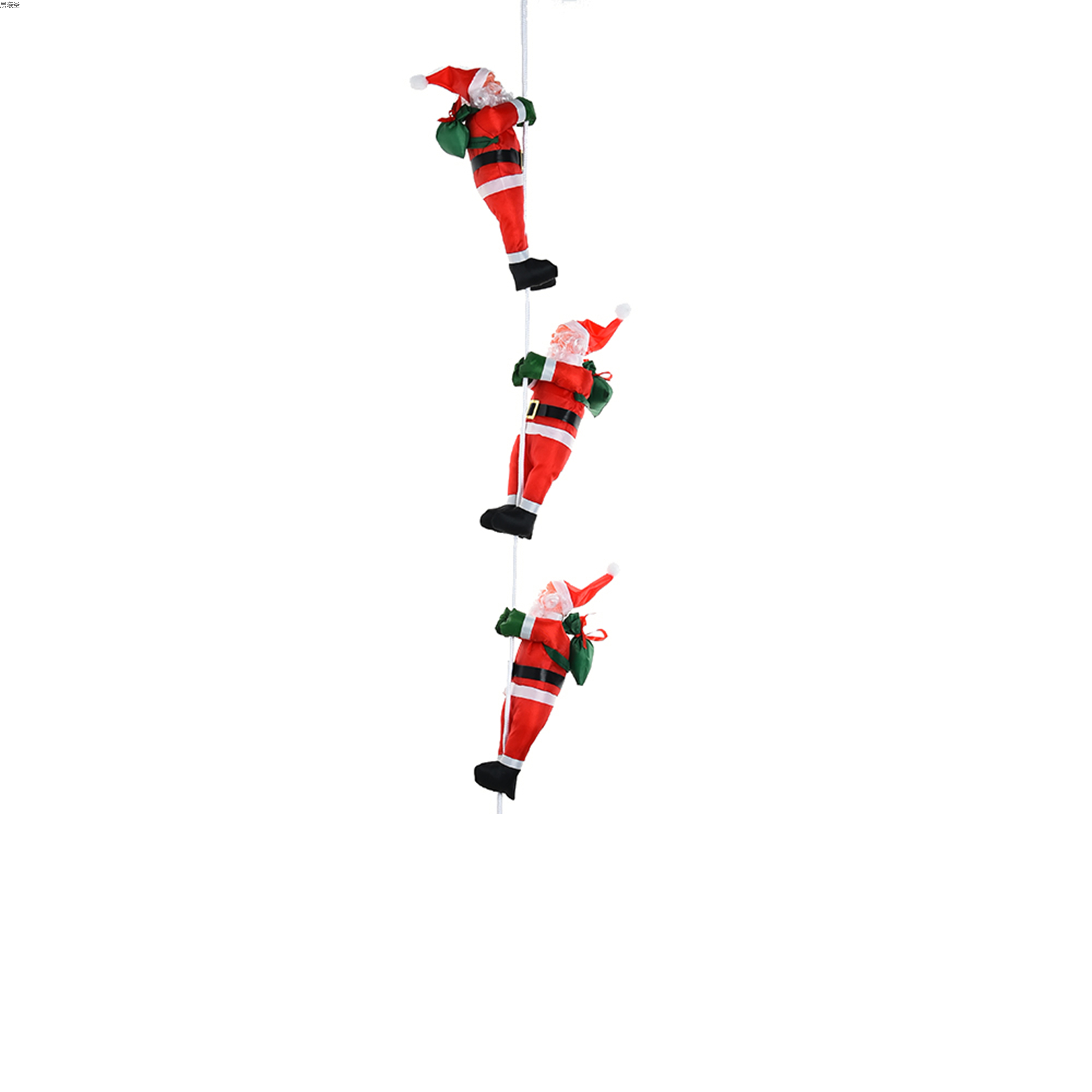 Christmas scene decoration, climbing rope, Santa Claus, Christmas pendant, Christmas decoration, wholesale of Santa Claus, climbing rope, Santa Claus, 30cm single person rope Item Picture