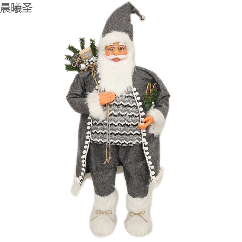 圣诞老人/布艺圣诞老人/圣诞公仔白底实物图
