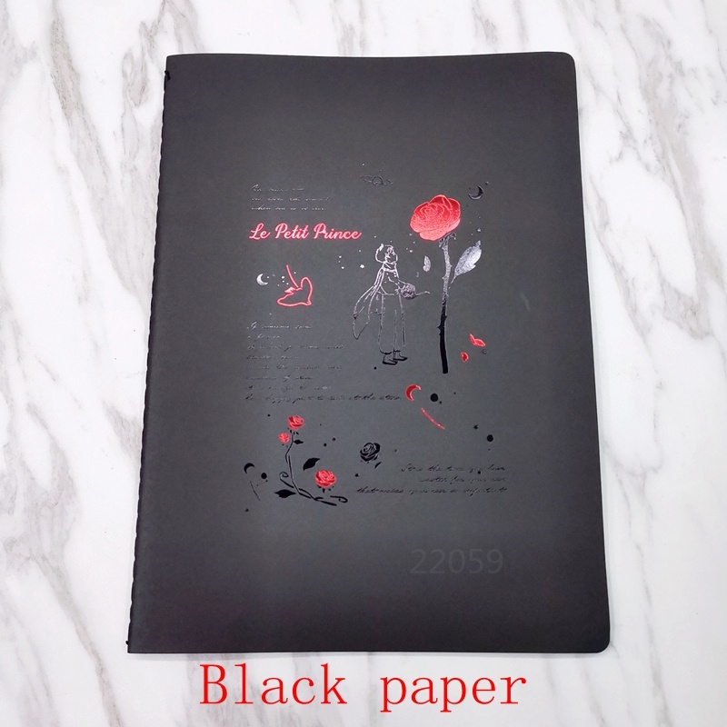 Black paper notebook highlighter blank black paper inner pages Diary Doodle black Sketchbook A5 B5 full figure