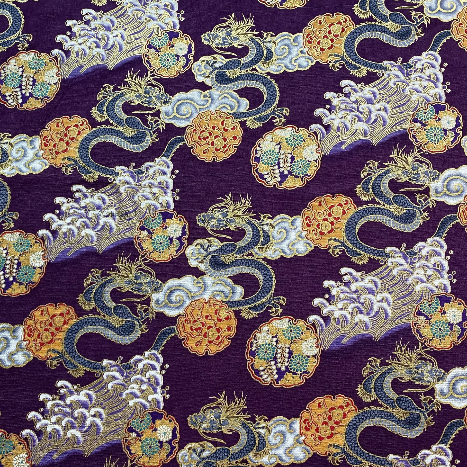 All-cotton gilded ancient-style fabric, Chinese-style cheongsam, dragon robe, stage performance costume, DIY handicraft fabric, gold powder fabric, Hanfu, Chinese-style and trendy handcrafted patchwork fabric art pic 5