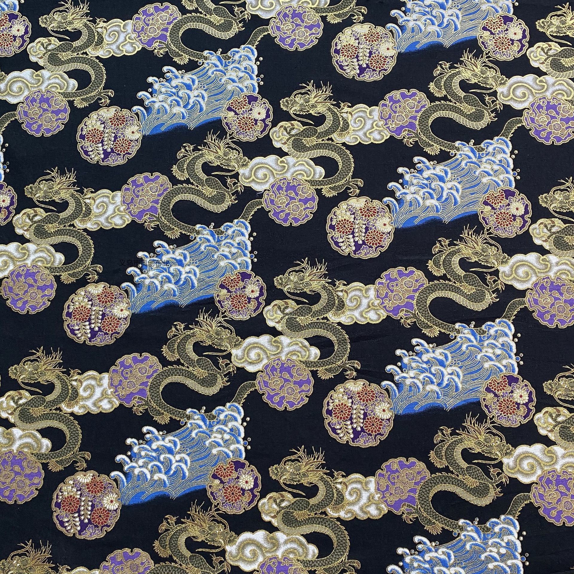 All-cotton gilded ancient-style fabric, Chinese-style cheongsam, dragon robe, stage performance costume, DIY handicraft fabric, gold powder fabric, Hanfu, Chinese-style and trendy handcrafted patchwork fabric art pic 4