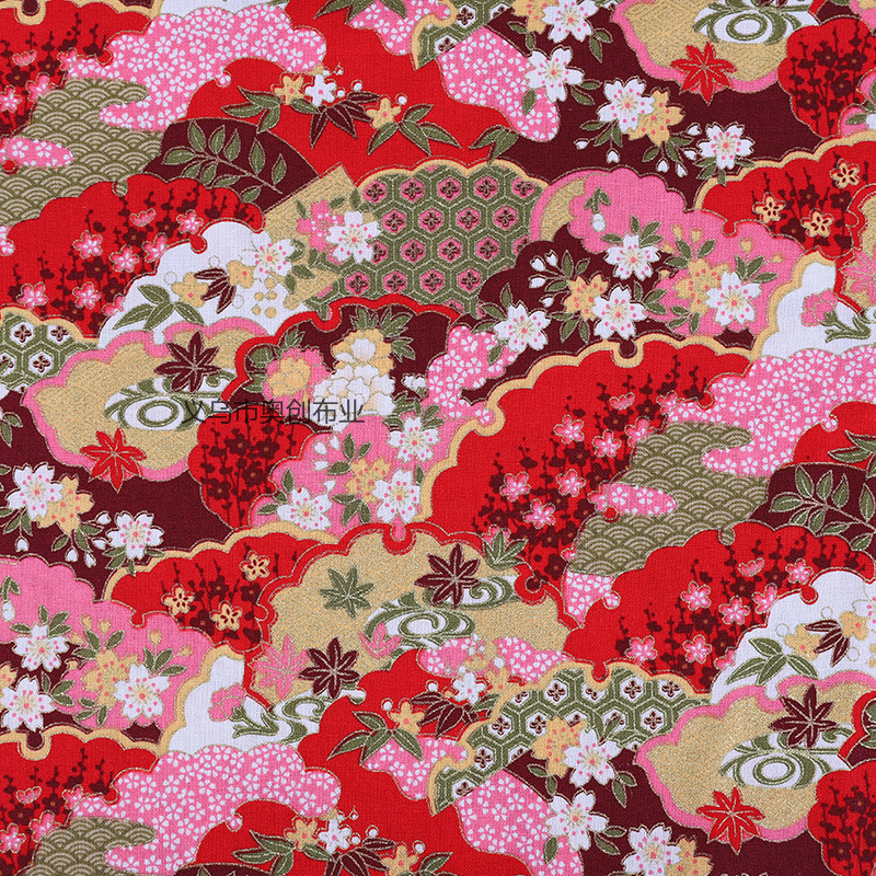 Ethnic turmoil, Bohemian printed fabric, all-cotton gilded handcrafted cheongsam clothing, home textiles, DIY craftsmanship, gold powder fabric, national trend fabric, bags, handcrafted patchwork fabric, art fabric pic 6