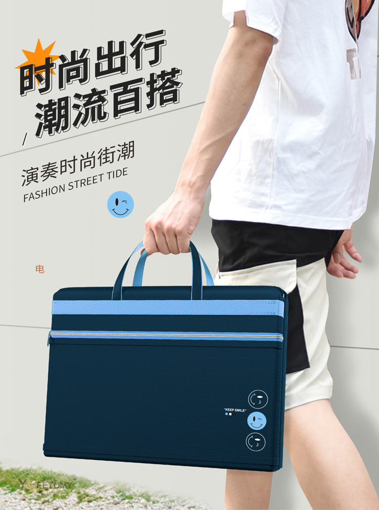 文件袋厂家直销新款防水简约男士手提电脑包公文包大容量商务时尚资料袋厂家直销外贸专供文件夹详情1