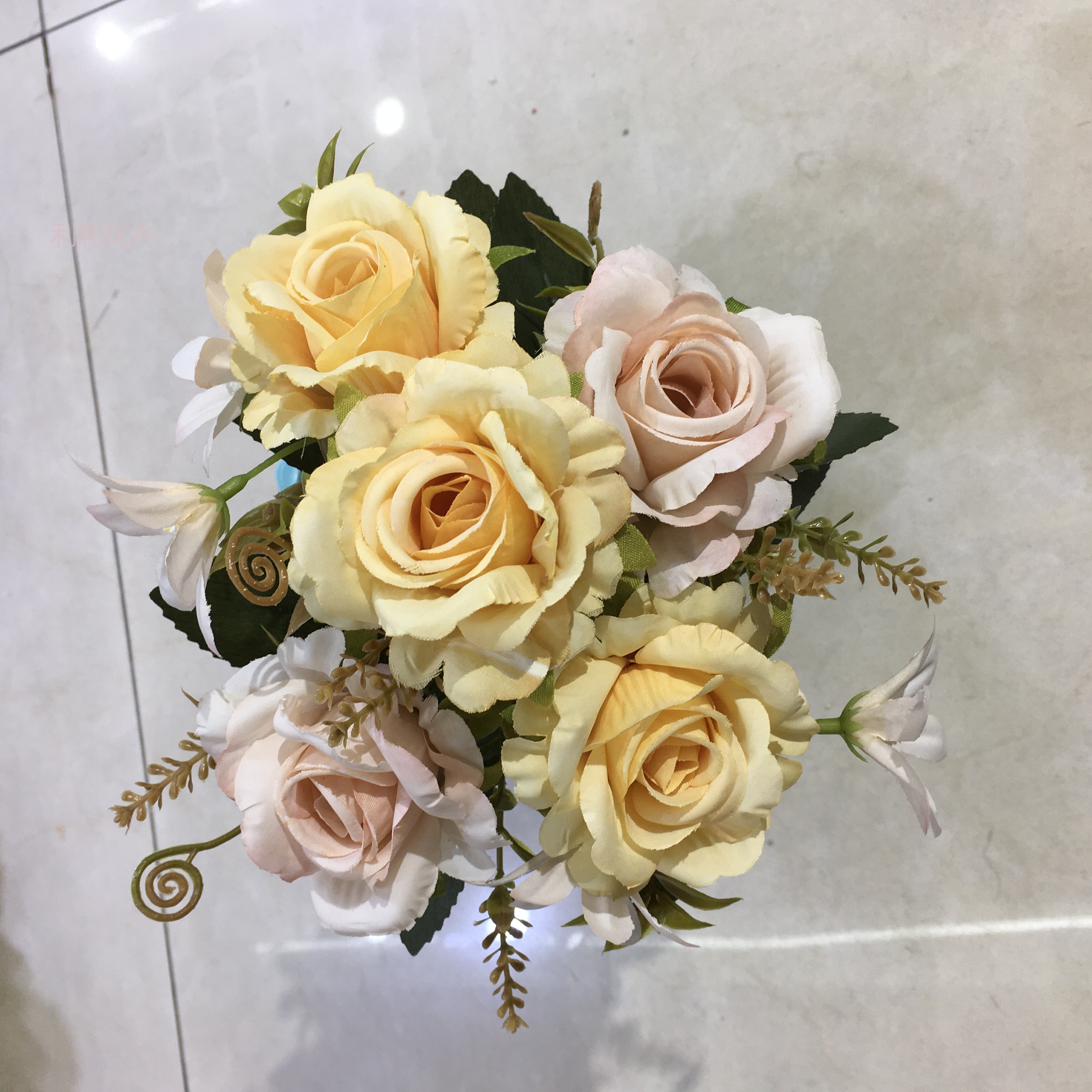 Lili artificial flower wholesale, living room ornaments, venue decoration artificial flower 5-pronged Empress rose pic 7