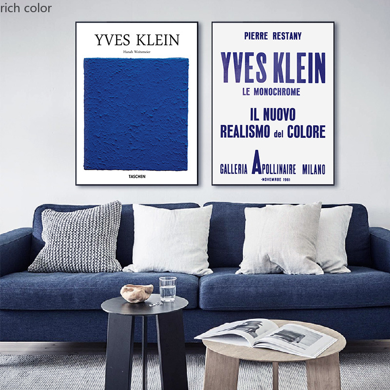 北欧风法式小众极简克莱因蓝白色现代简约客厅组合装饰画详情10