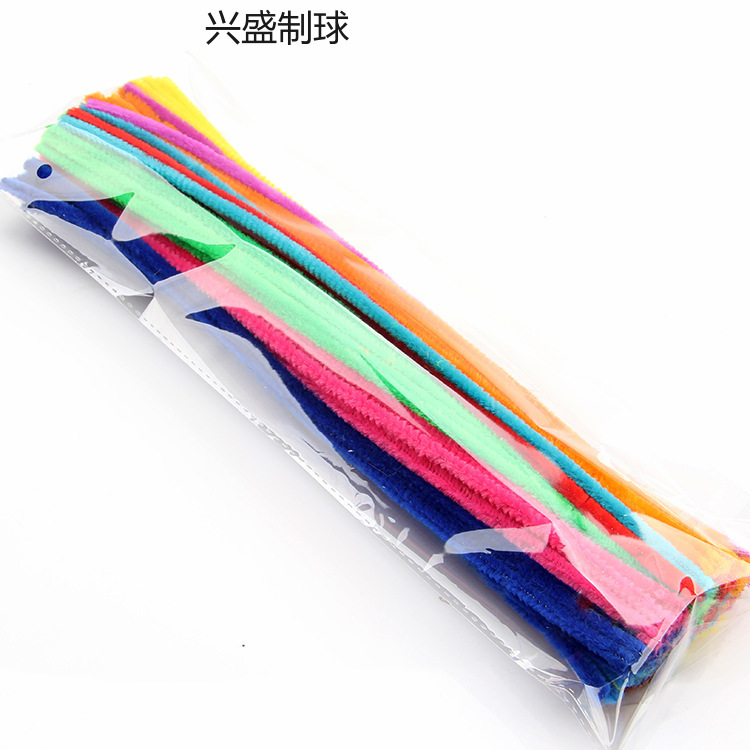 批发扭扭棒毛根毛条 diy益智玩具环保涤纶单色绒条幼儿园手工材料详情2