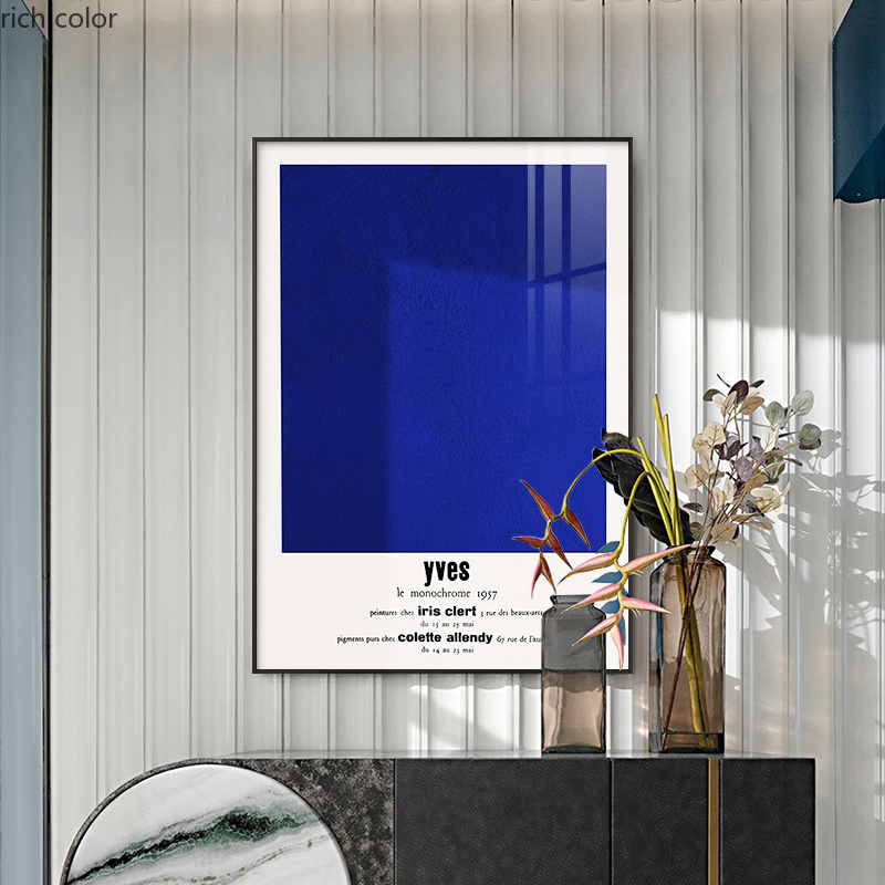 北欧风法式小众极简克莱因蓝白色现代简约客厅组合装饰画详情8