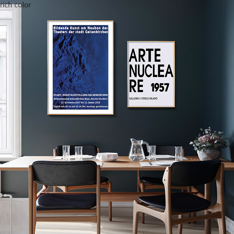北欧风法式小众极简克莱因蓝白色现代简约客厅组合装饰画详情4