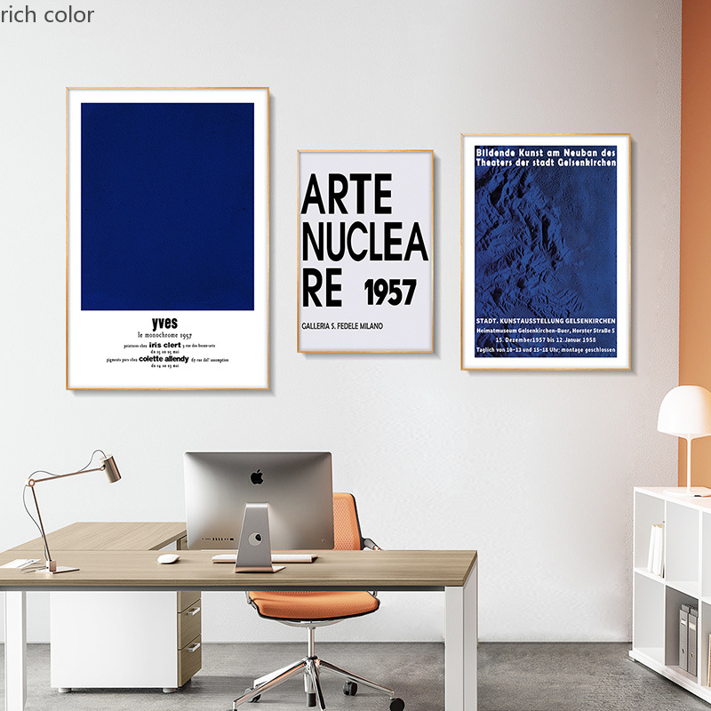 北欧风法式小众极简克莱因蓝白色现代简约客厅组合装饰画详情5