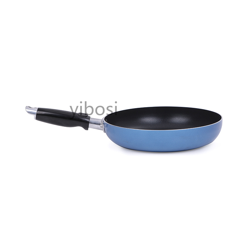 High-quality stainless steel frying pan, flat-bottomed egg and steak frying pan, household antibacterial aluminum pan Item Picture