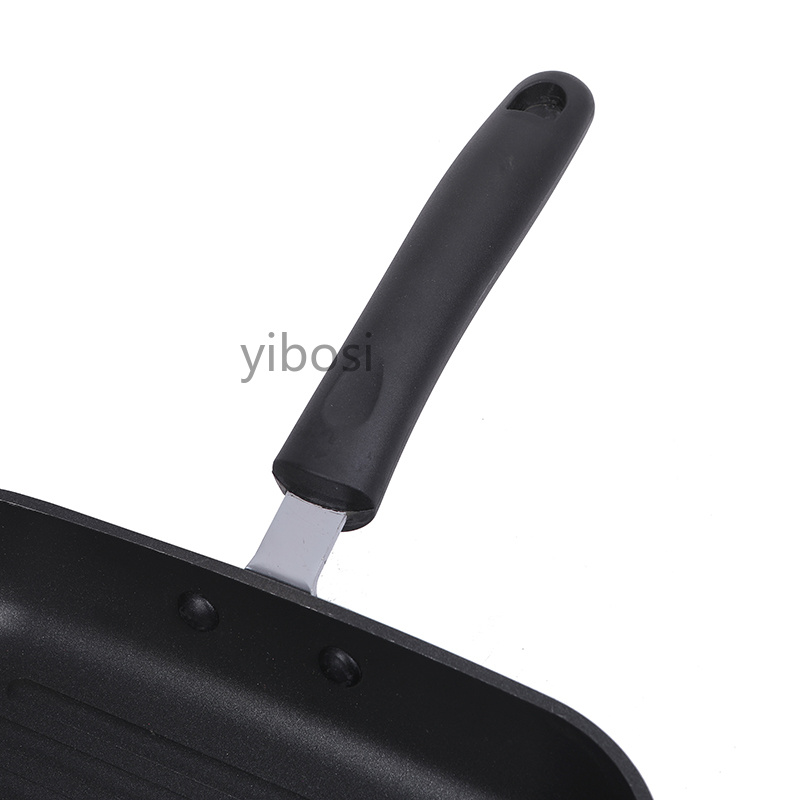 Cast iron steak pan, high-quality outdoor frying pan with thickened stripes, frying pan, induction cooker, universal, factory direct sales Item Picture